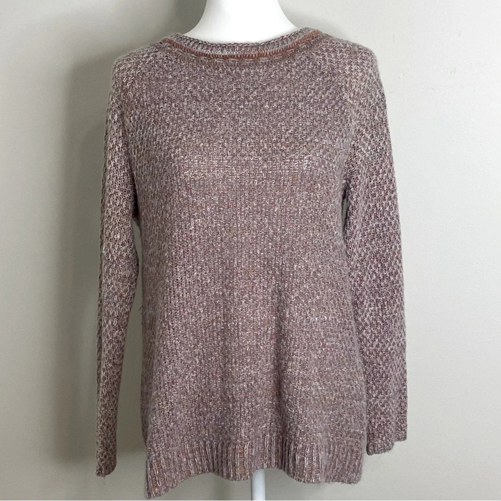 HINGE Sweater Womens Faux Wrap V-Neck Back Long Sleeve Lightweight Cozy …